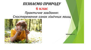 6 клас. Презентація "Практичне завдання: Спостереження ознак хімічних явищ" НУШ