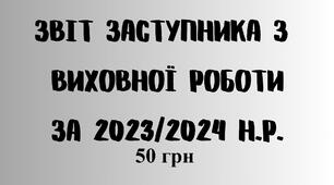 Звіт заступника директора з виховної роботи за 2023/2024 навчальний рік