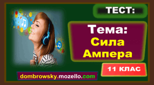 Тест за темою: «Сила Ампера»