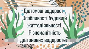 Діатомові водорості. Особливості будови й життєдіяльності. Різноманітність діатомових водоростей.