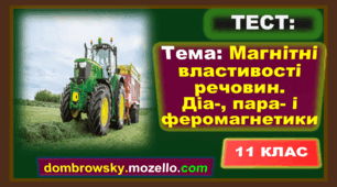 Тест за темою: «Магнітні властивості речовин. Діа-, пара- і феромагнетики»