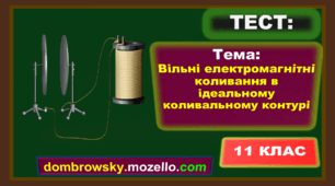 Тест за темою: «Вільні електромагнітні коливання в ідеальному коливальному контурі. Формула Томсона»