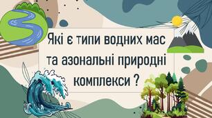 Які є типи водних мас та азональні природні комплекси ?