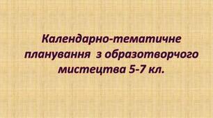 Календарно-тематичне планування з образотворчого мистецтва 5 -7 кл. на 2024-2025 н.р.