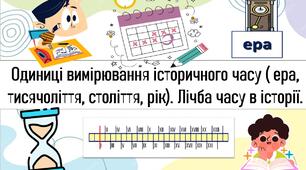 Одиниці вимірювання історичного часу ( ера, тисячоліття, століття, рік). Лічба часу в історії.