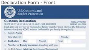 At the Customs. Declaration Form