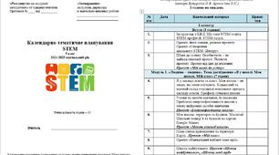 Календарно-тематичне планування STEM 5 клас НУШ
