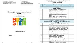 Календарно-тематичне планування STEM 6 клас НУШ