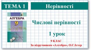 9 клас. Алгебра. Урок №1. Тема: Числові нерівності