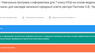 Навчальна програма з інформатики для 7 класу за модельною програмою О.В.Пасічник. 2 год за підручником Тріщук І.