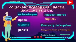 Практична робота: «Соціальні передумови права. Мораль і релігія».