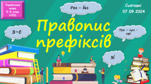 Навчальна презентація для 6 класу "Правопис префіксів"