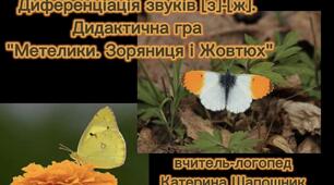 Дидактична гра на диференціацію звуків [з] і [ж]  "Зоряниця і жовтюх".