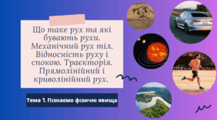 Що таке рух та які бувають рухи. Механічний рух тіл. Відносність руху і спокою. Траєкторія. Прямолінійний і криволінійний рух.