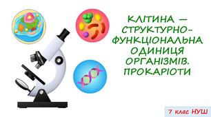 Узагальнення "КЛІТИНА — СТРУКТУРНО-ФУНКЦІОНАЛЬНА ОДИНИЦЯ ОРГАНІЗМІВ. ПРОКАРІОТИ" 7 кл. НУШ 
