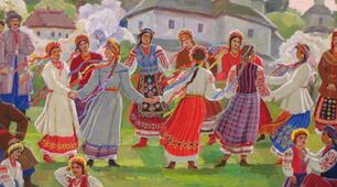 Процес виникнення фольклору. Багатство і розмаїття українського фольклору. Види родинно-побутових пісень (про кохання, про сімейне життя, жартівливі). «Місяць на небі, зiроньки сяють…»
