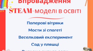 STEAM 3 кейси: Паперові вітряки, Мости зі спагеті, Веселковий експеримент, Сад у пляшці, Вулкан з оцту та соди