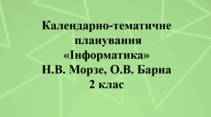 Календарно–тематичне плануванння на рік "Інформатика" 2 клас Н.В.Морзе, О.В.Барна