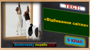 Тест за темою: «Відбивання світла. Закон відбивання світла. Плоске дзеркало»