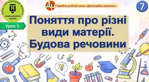 Відеоурок "Поняття про різні види матерії. Будова речовини"