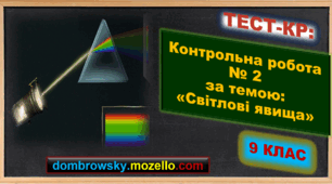 Контрольна робота за темою: «Світлові явища»