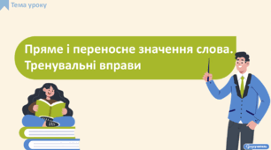 Пряме і переносне значення слова. Тренувальні вправи