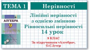 9 клас. Алгебра. Урок №14. Лінійні нерівності з однією змінною. Рівносильні нерівності.