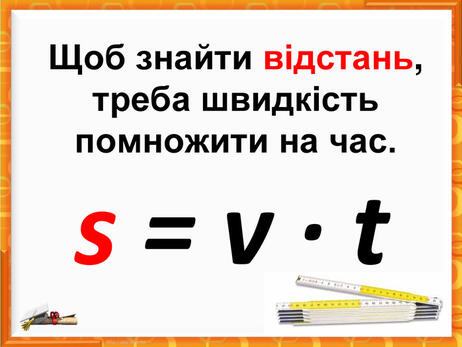 Презентація "Наочні матеріали до тем "Швидкість. Час. Відстань"", 4кл