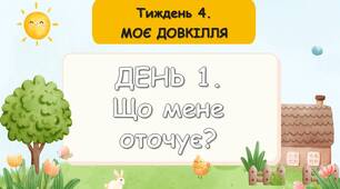 Ранкові зустрічі 1 клас. Тиждень 4 "Моє довкілля". Комплект презентацій. Ранкова зустріч