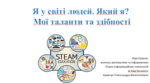 STEM 6 клас Урок 5. Я у світі людей. Який я?  Мої таланти та здібності