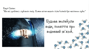 Будова молекули води, поняття про водневий зв’язок.