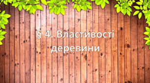 Презентація на тему: "§ 4. Властивості деревини " Технології 7 клас. за підручником Ходзицька І.Ю 2024 р. НУШ.
