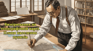 Вимірювання на топографічній карті.  Плани населених пунктів
