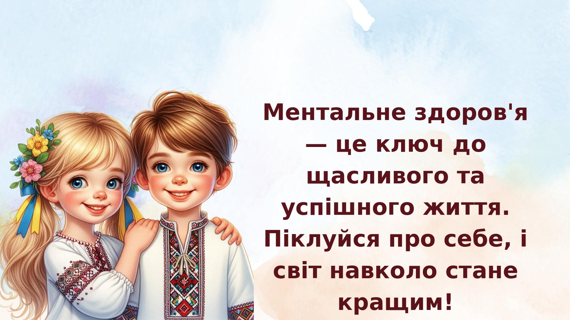 Ментальне здоров'я — це ключ до щасливого та успішного життя. Піклуйся про себе, і світ навколо стане кращим!