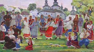 Весняні обрядові пісні. Веснянки. Закликання весни, символічне значення відновлення природи. Народні ігри, що супроводжувались піснями..  «Кривий танець»