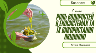 Роль водоростей в екосистемах та їх використання людиною. 7 клас. НУШ