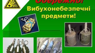 Попередження ризиків від вибухонебезпечних предметів. Види й ознаки вибухонебезпечних предметів.