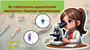 Презентація з біології для учнів 7 класу НУШ. Тема уроку: Як співіснують одноклітинні евкаріоти з іншими організмами..