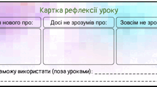Картки рефлексії до уроку по методу «Плюс – мінус – цікаво»