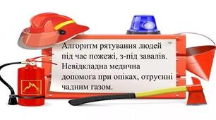 Алгоритм рятування людей під час пожежі, з-під завалів. Невідкладна медична допомога при опіках, отруєнні чадним газом. Практична робота № 6.