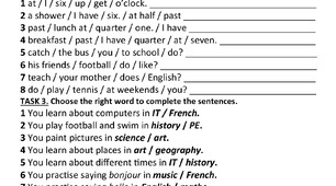 Test 4. My day. At school. Prepare 5.