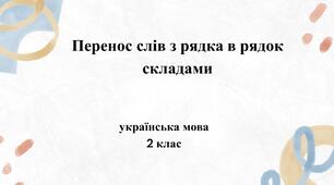 Презентація. Перенос слів з рядка в рядок складами