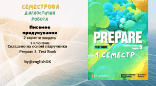 Writing 5 (I term) Prepare 5. Семестрова діагностувальна робота з писемного продукування.
