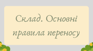 План-конспект та презентація "Склад. Основні правила переносу"