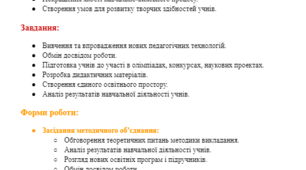 План методичного об'єднання.