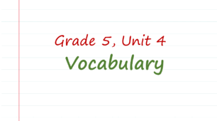 Prepare 5. Unit 4. Vocabulary