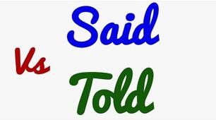 Direct and reported speech. Told or Said