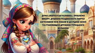 Дума «Маруся Богуславка». Проблема вибору, душевна роздвоєність Марусі Богуславки між любов’ю до рідної землі та становищем дружини турецького вельможі