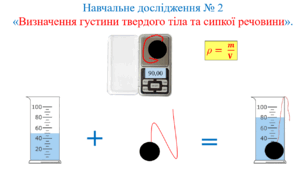 Конспект уроку для учнів 7 класу на тему: «Навчальне дослідження № 2 «Визначення густини твердого тіла та сипкої речовини»».