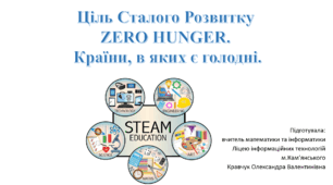 STEM 7 клас. Ціль Сталого Розвитку  ZERO HUNGER.  Країни, в яких є голодні.